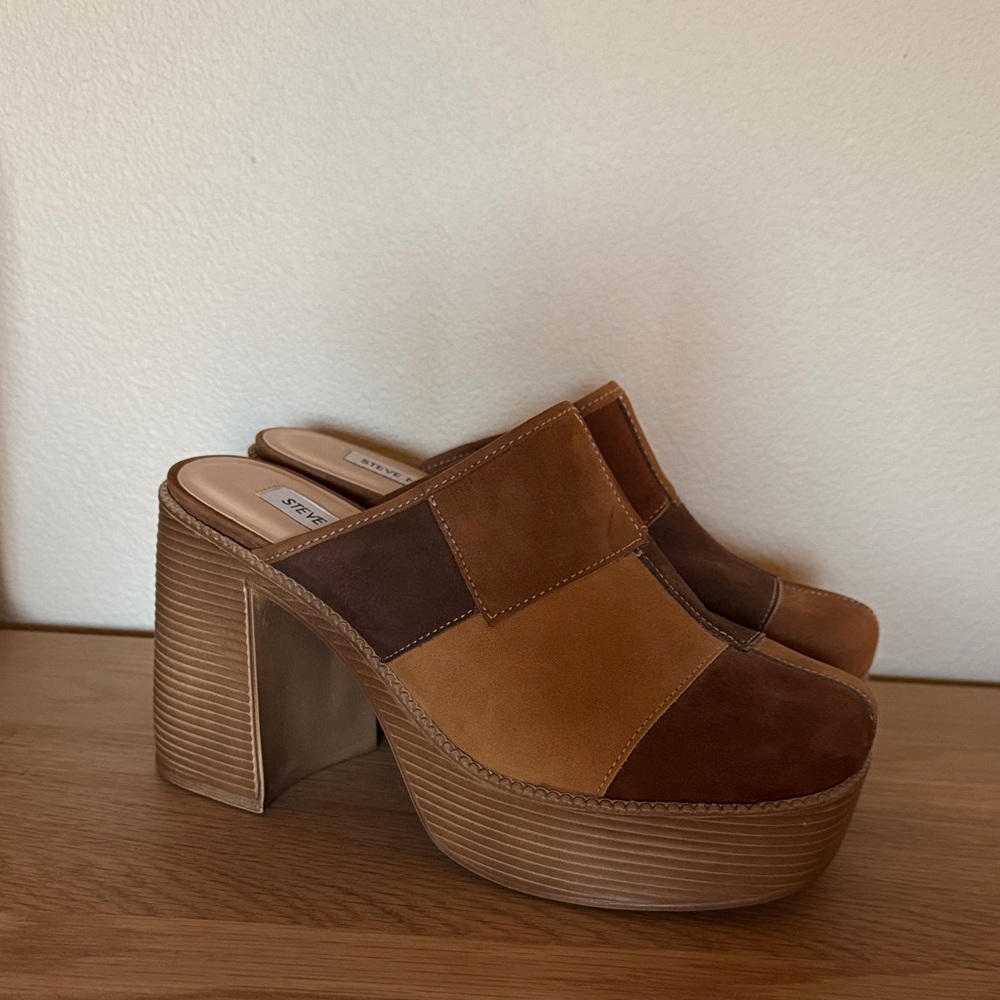 Steve Madden Multi-Brown Patchwork Platform Shoes - image 1